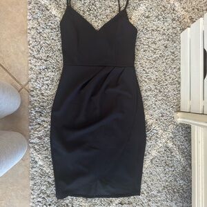 Lulu's Black Mini Dress with Spaghetti Straps